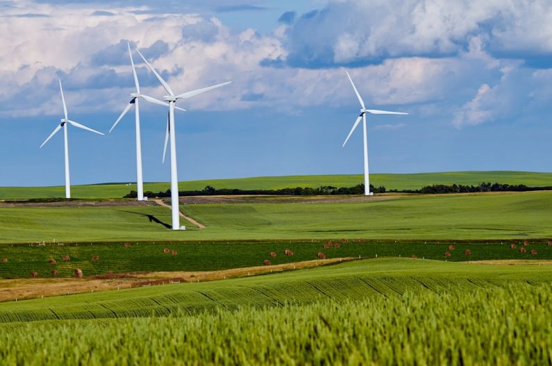 Green Energy - white windmill