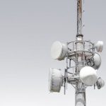 Cell Tower - gray metal tower with accessories